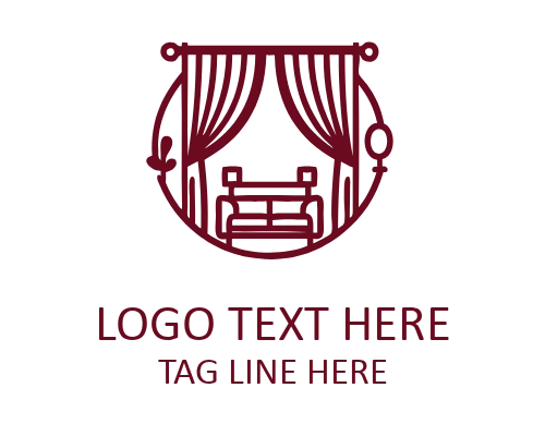 Curtain Window Frame Logo for Interior Branding