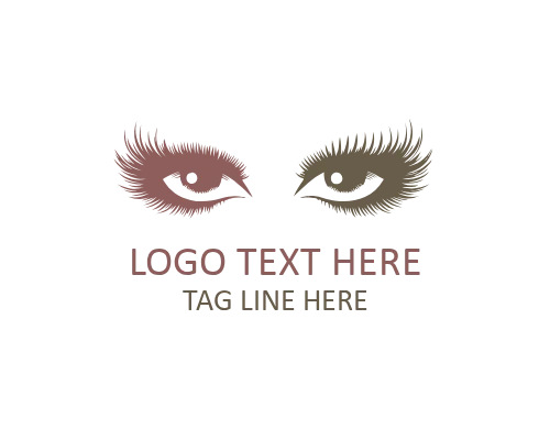 Curvy Eye Lashes Logo for Elegant Cosmetics