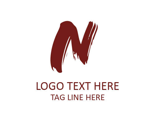 Custom Paint Brush Letter N Logo for Unique Branding
