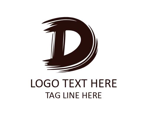 Custom Signature Brush Letter D Logo for Personal Identity