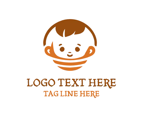 Cute Baby Cartoon Character Logo