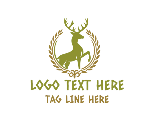 Cute Baby Deer in Forest Logo