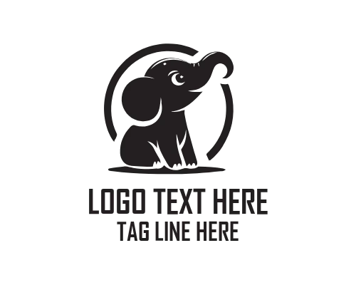 Cute Baby Elephant Logo for Kids and Animal Branding