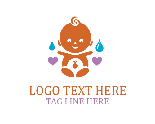Cute Baby Little Angel Logo