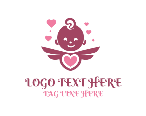 Cute Baby Nursery Icon Logo