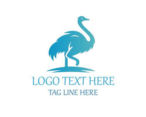 Cute Baby Ostrich Logo