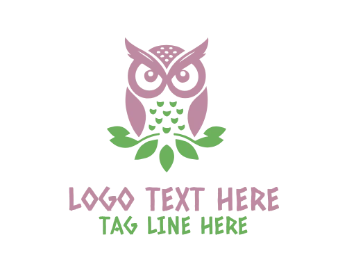 Cute Baby Owl Logo