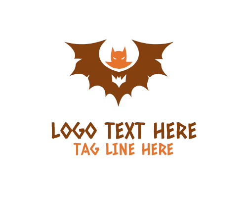 Cute Bat Outline Logo