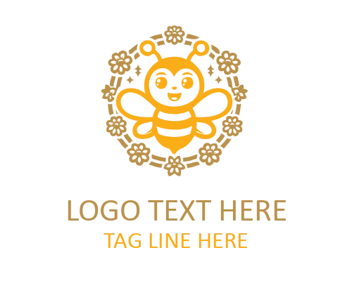 Cute Bee Smile Logo