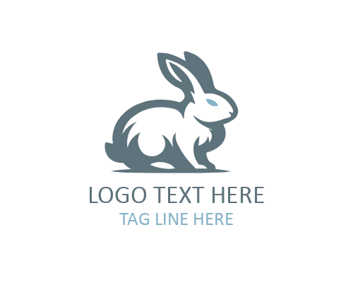 Cute Bunny Flat Logo for Kids, Pet, and Children Brands