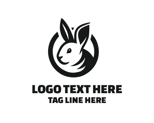 Cute Bunny Head Logo