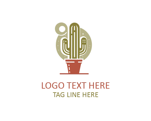Cute Cactus Vector Logo