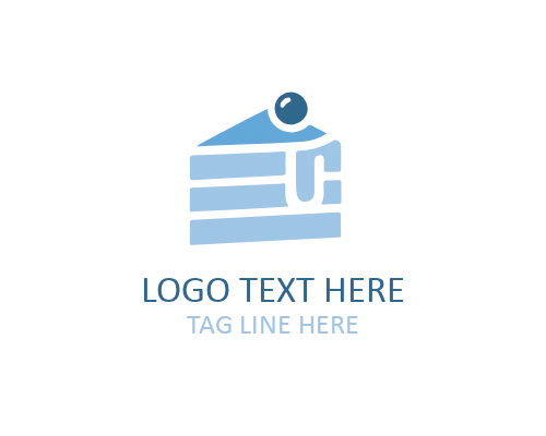 Cute Cake Slice Logo