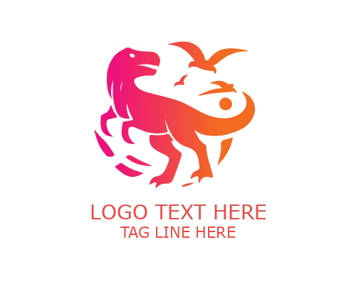 Cute Cartoon Dinosaur Logo for Kids Brands, Toys, and Education