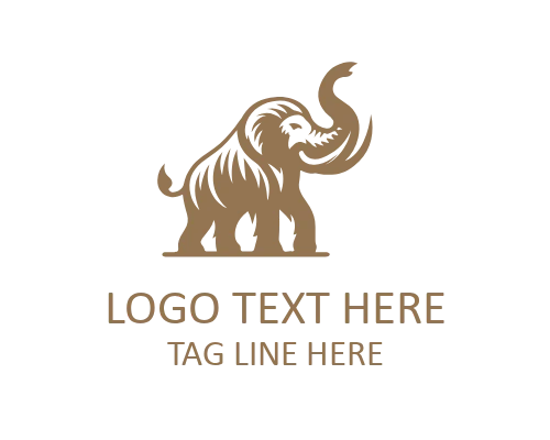 Cute Cartoon Mammoth Logo