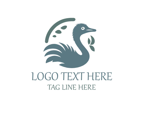 Cute Cartoon Ostrich Logo