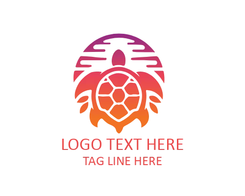 Cute Cartoon Turtle Mascot Logo