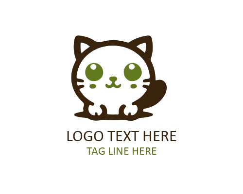 Cute Chibi Kitty Face Logo