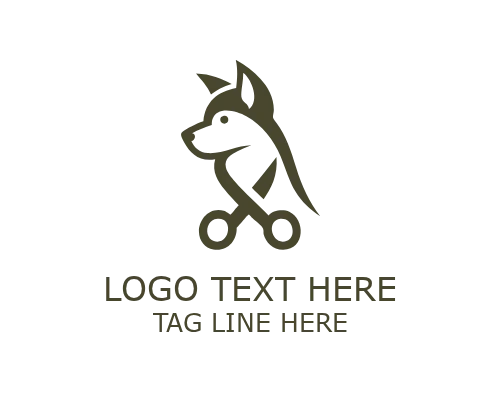 Cute Dog Spa Grooming Logo