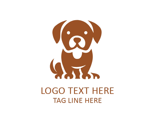 Cute Doggy Outline Logo