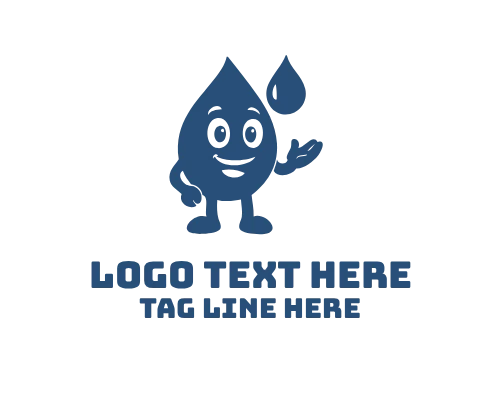 Cute Drop Mascot Character Logo