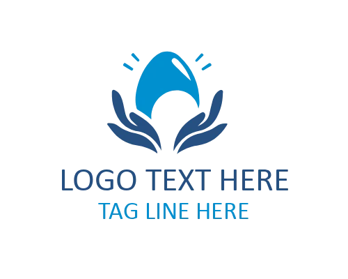Cute Egg with Hands Logo