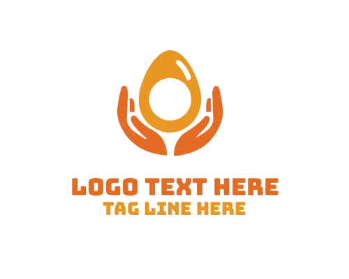 Cute Egg with Heart Hands Logo logo template preview