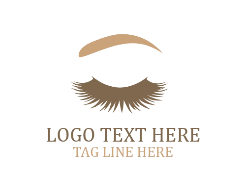 Cute Eyelash Beauty Icon Logo