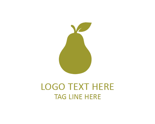 Cute Flat Pear Logo for Friendly Food and Kids Branding
