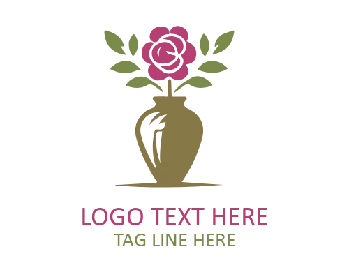 Cute Flower Vase Icon Logo