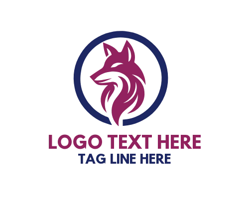 Cute Fox Face Cartoon Logo