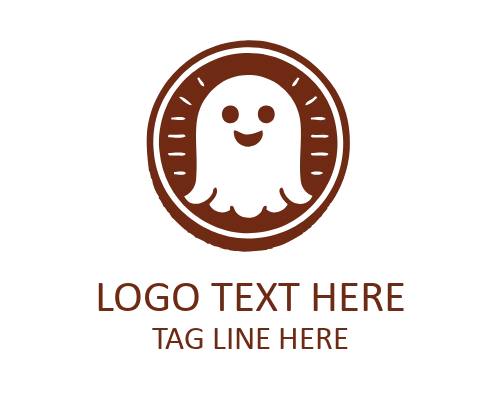 Cute Ghost Mascot Logo