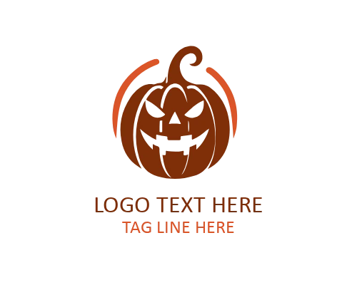Cute Halloween Pumpkin Logo