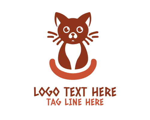 Cute Kitten Outline Logo