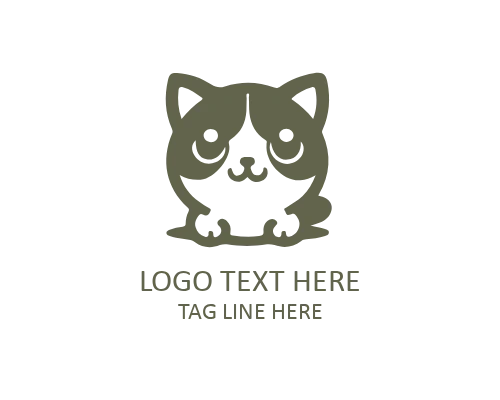  Cute Kitty with Headphones Logo