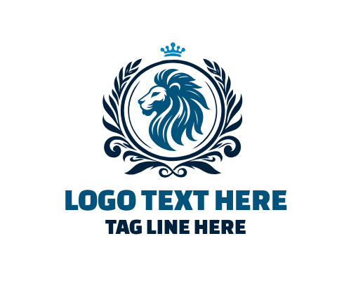 Cute Lion Cub Cartoon Character Logo