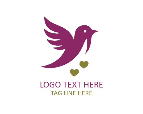 Cute Love Bird Flat Logo for Kids, Lifestyle, and Romance Brands