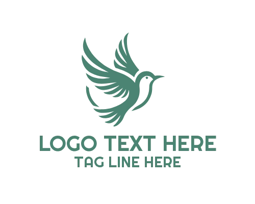 Cute Love Bird with Heart Symbol Logo