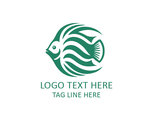 Cute Minimal Tropical Fish Flat Logo