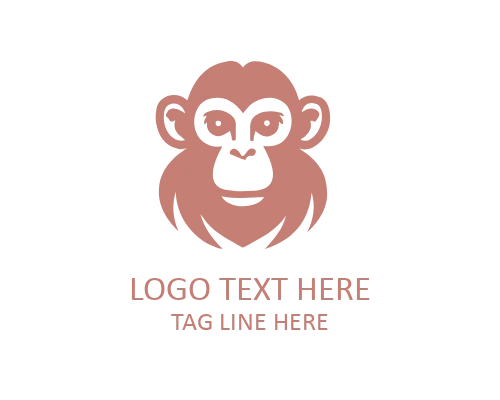 Cute Monkey Face Logo Design