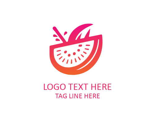 Cute orange Slice Flat Logo