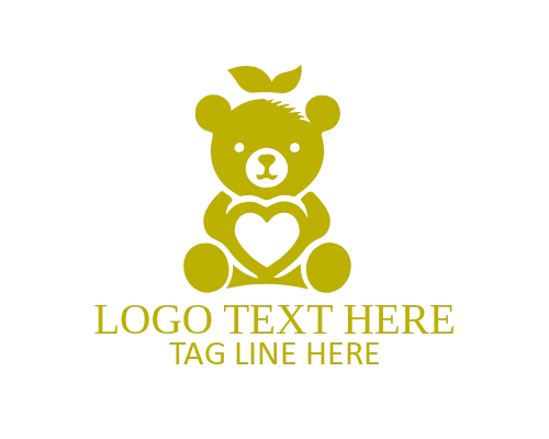 Cute Outline Teddy Logo