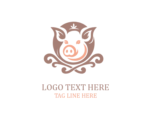  Cute Pig Mascot Logo