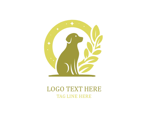 Cute Puppy Badge Logo