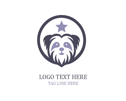 Cute Puppy Grooming Logo