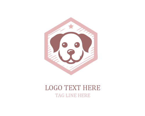 Cute Puppy Paws Circle Logo
