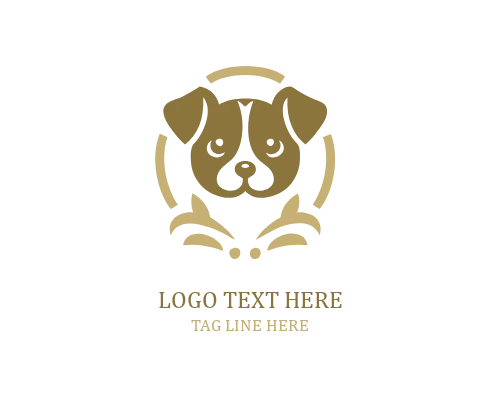 Cute Puppy Shield Logo