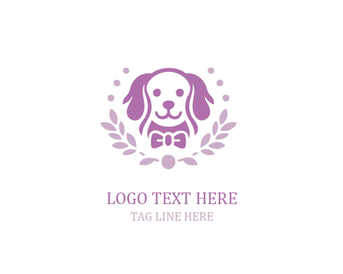 Cute Puppy Walking Logo