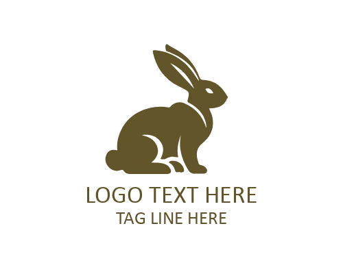 Cute Rabbit Flat Logo for Pet and Children’s Brands