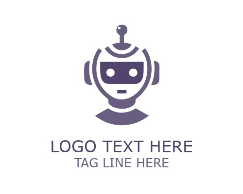 Cute Robot AI Character Mascot Logo for Technology Branding